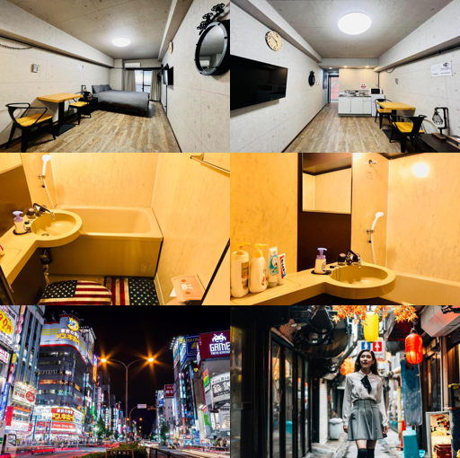 신주쿠의 아파트먼트 (30m², 침실 1개, 프라이빗 욕실 1개) (Shinjuku   Station kabukicho 2minutes House404)_merged_image